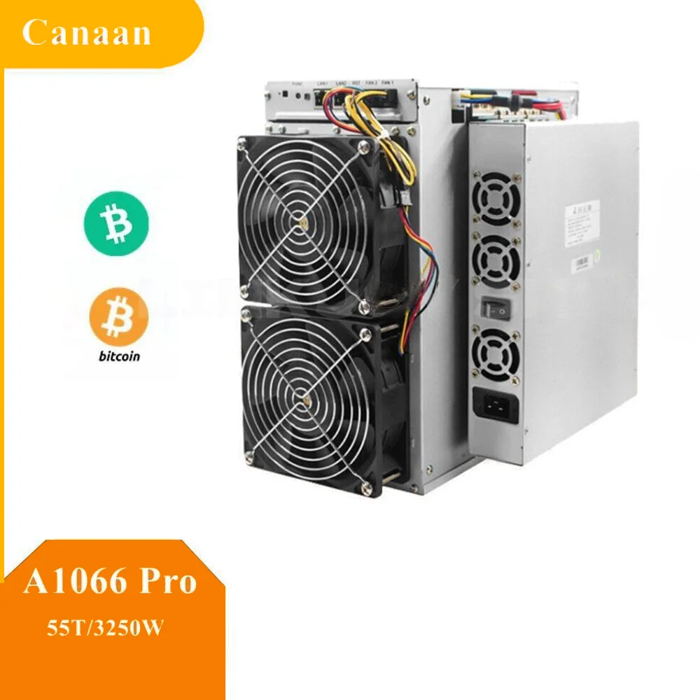 

Canaan Avalon 1066Pro 55t BTC Bitcoin Avalonminer Asic Miner With 3250W Power Supply Included