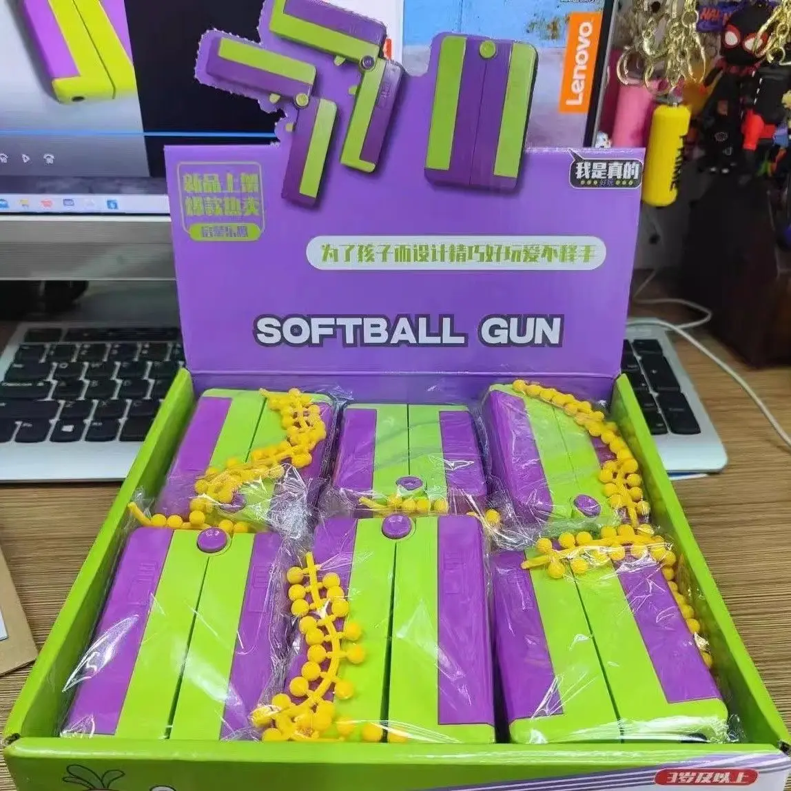 Folding Mobile Phone Toy Gun Card of Life Soft Bullet Gun Radish Gun Internet Celebrity Decompression Children Boy 3