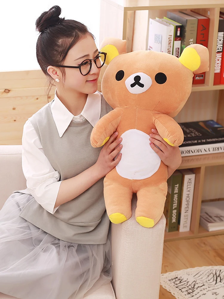 귀여운 Rilakkuma 봉제 인형 장난감 동물, 부드러운 흰색 갈색 곰, Rilakkuma 인형 베개, 방 장식 선물, 어린이 선물