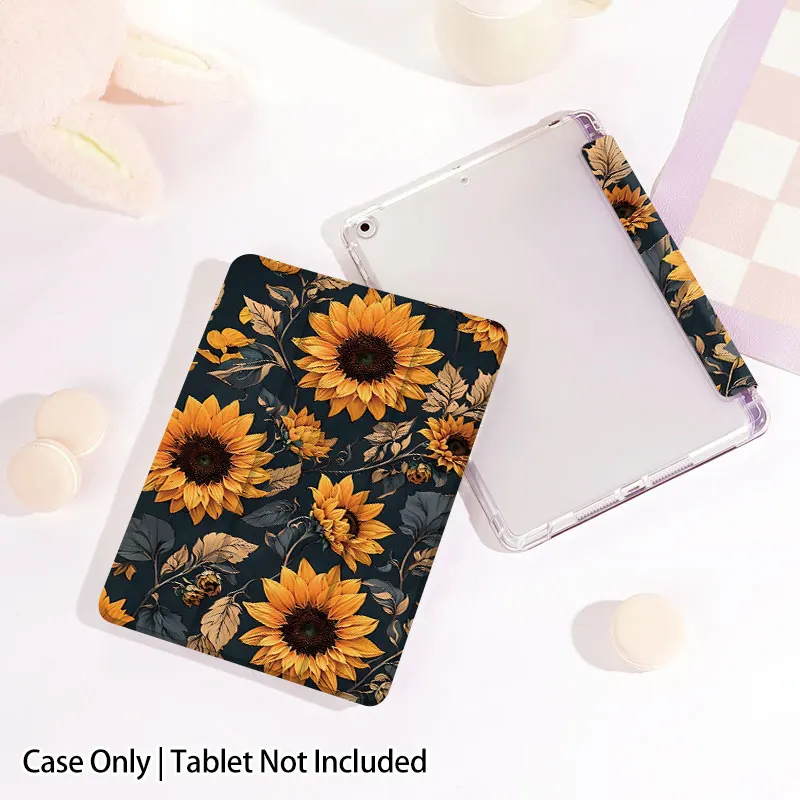 Premium Leather Folding Tablet Sleeve with Soft Silicone Stand and Cover