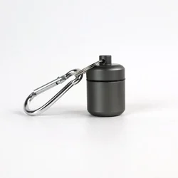 Premium Waterproof Portable Mini Pill Case Keychain - Travel Container with Keyring for Medicine and Earplugs (Matte grey)