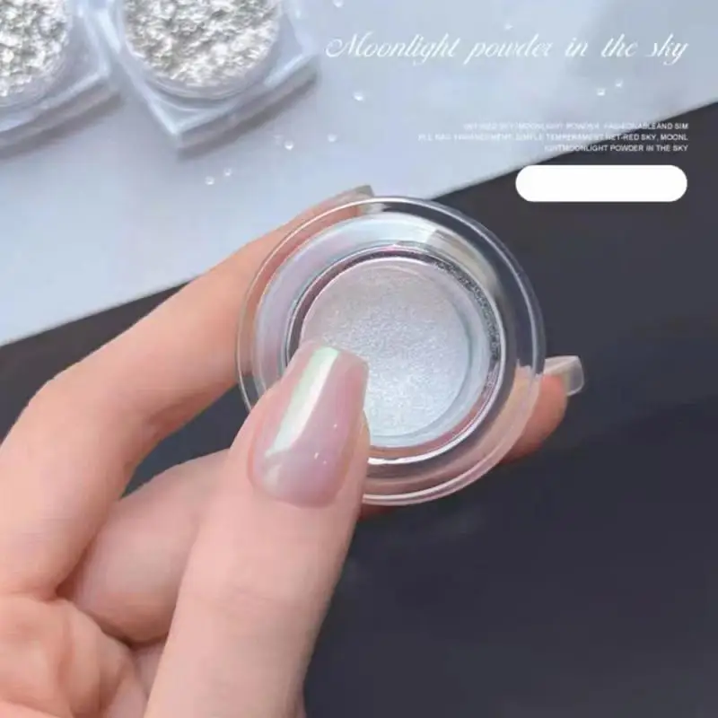 Polvere Per Unghie Aurora White Long-Lasting Gloss Lasting Beauty Texture Gloss Comodo Da Usare Forniture Per Unghie Per Principianti Effetto Metallo
