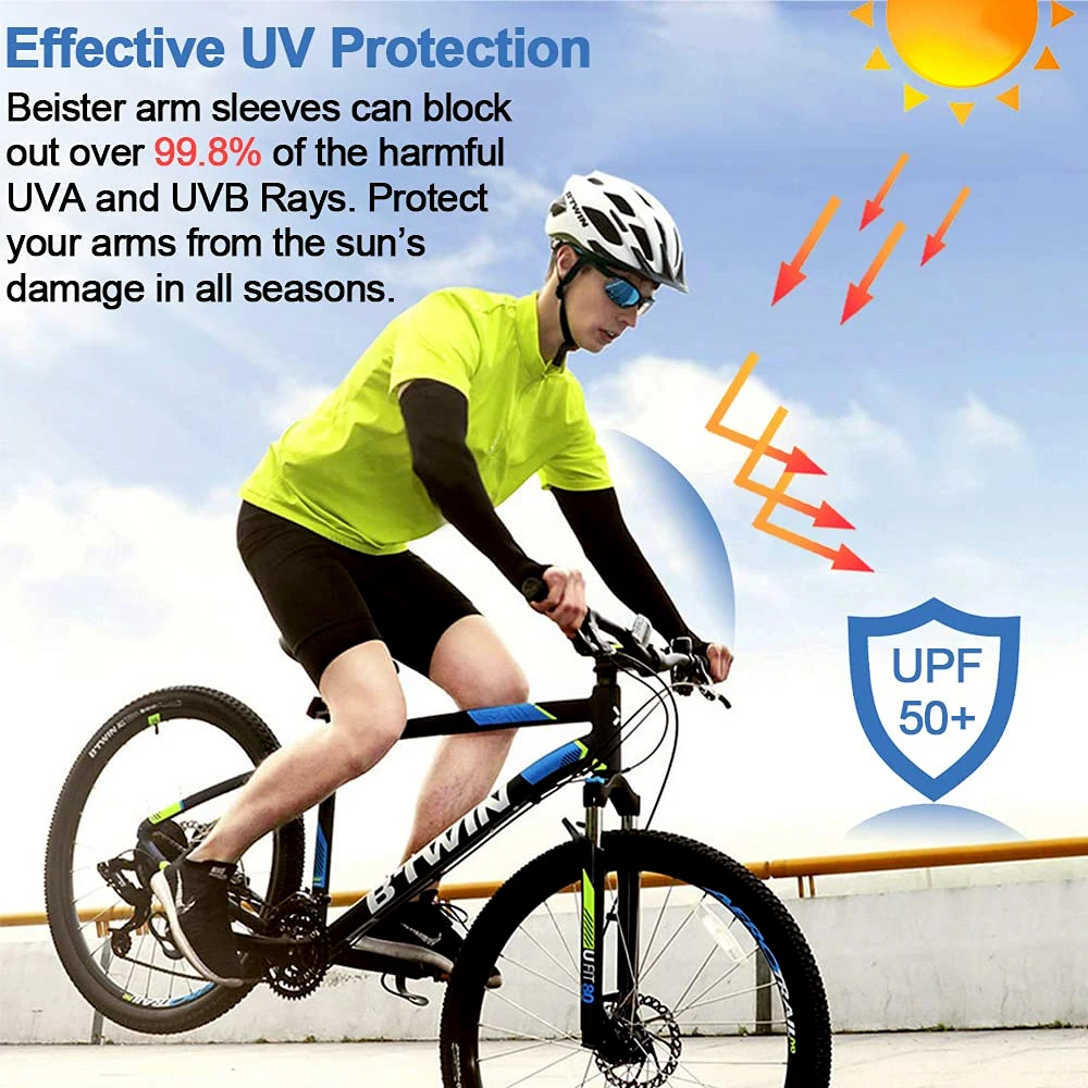 4 Paia Maniche UV UPF50 - Protezione Solare Per Ciclismo, Escursionismo E Sport Outdoor - Foto 2