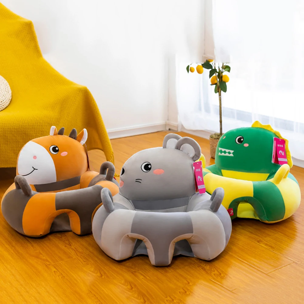 Baby Sofa Support Seat Cover Cartoon Animal Plush Learning to Sit Feeding Chair Cushion Child Seat Christmas Present Gift