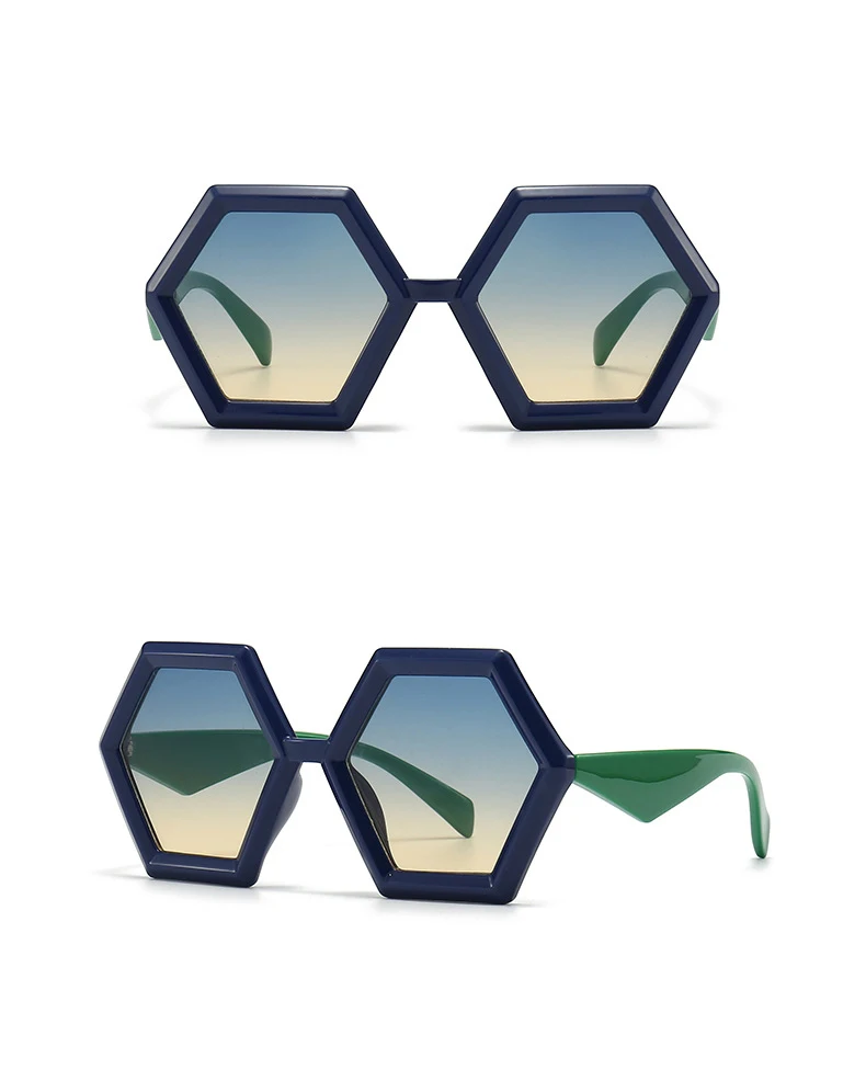 56880 neue Polygon Farbverlauf Sonnenbrille Frauen Mode große Retro Sonnenschutz Spiegel im Freien Schutzschirme uv400 – Detail 11