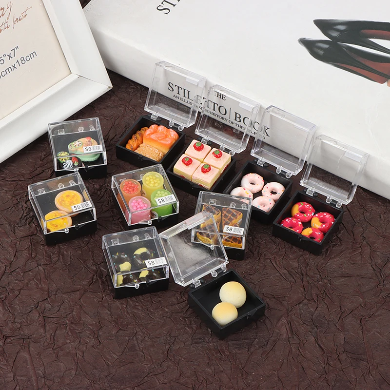1 Set Simulation Mini Resin Cake Dollhouse Miniature Food Scene Model DIY Doll House Accessories Resin Cake Model 5