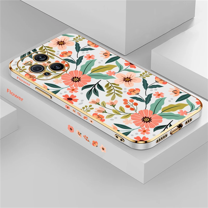 Elegant Silicone Phone Case - Soft Plating Flower Shockproof Cover