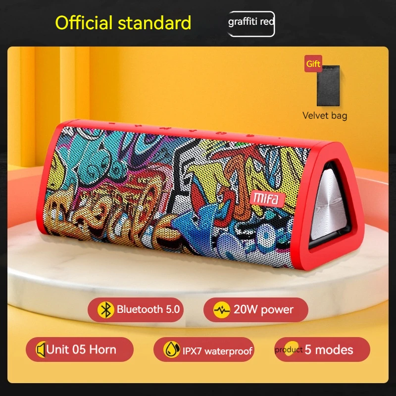 

A10+bluetooth Speaker Subwoofer New Graffiti Mini Sound 3d Surround High Sound Quality Portable