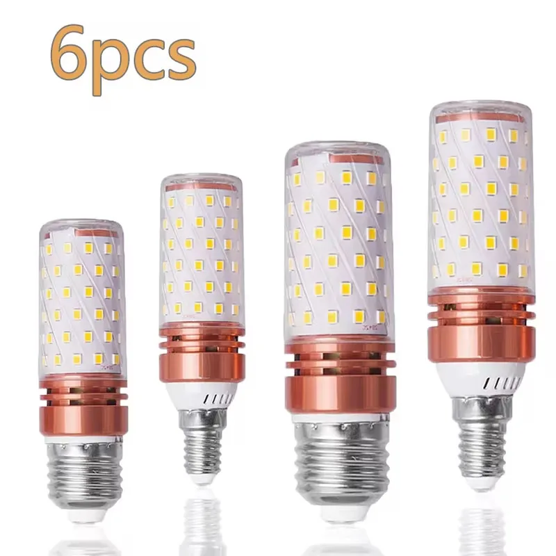 LED 콘 램프 6개 9W 15W 220V 110V 강한 빛 3000K 4000K 6000K E27 E14 램프 홀더 가정 비상 조명