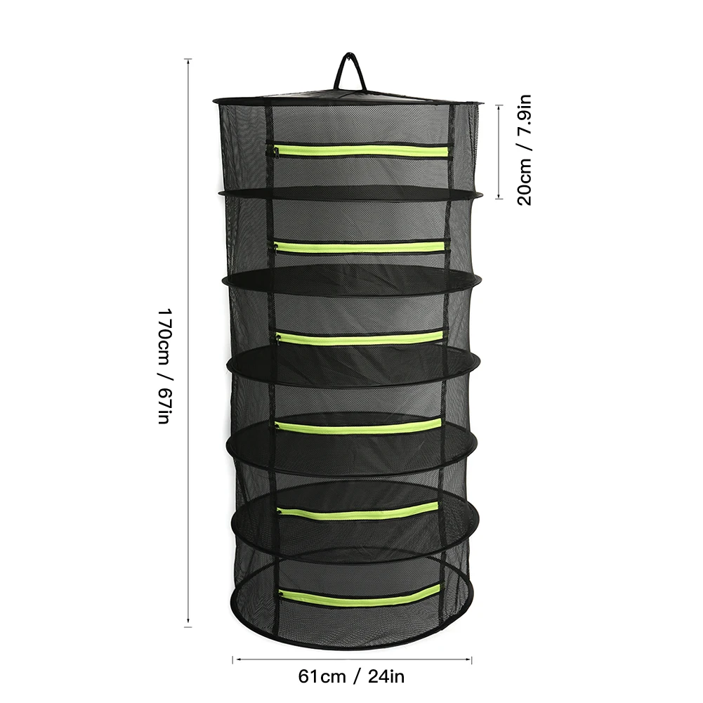4/6 Layers Drying Net For Herbs Hanging Basket Folding Dry Rack Herb Drying Net Dryer Bag Mesh For Flowers Buds Plants Organizer 6