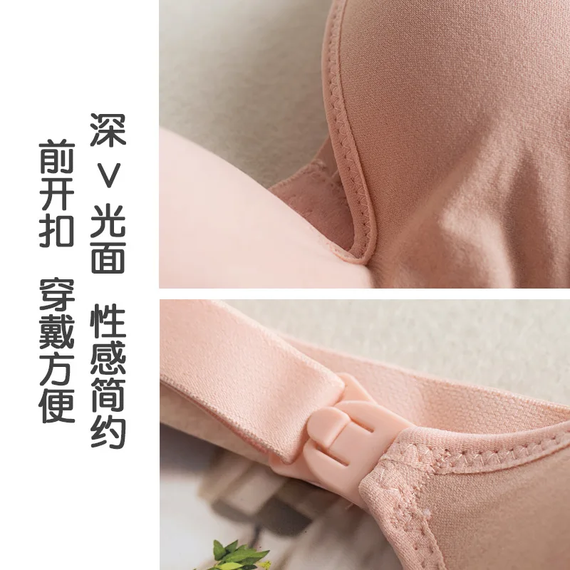 Cotton Maternity Nursing Bras During Pregnancy Front Open Wireless Breastfeeding Underwear for Pregnant Women After Delivering