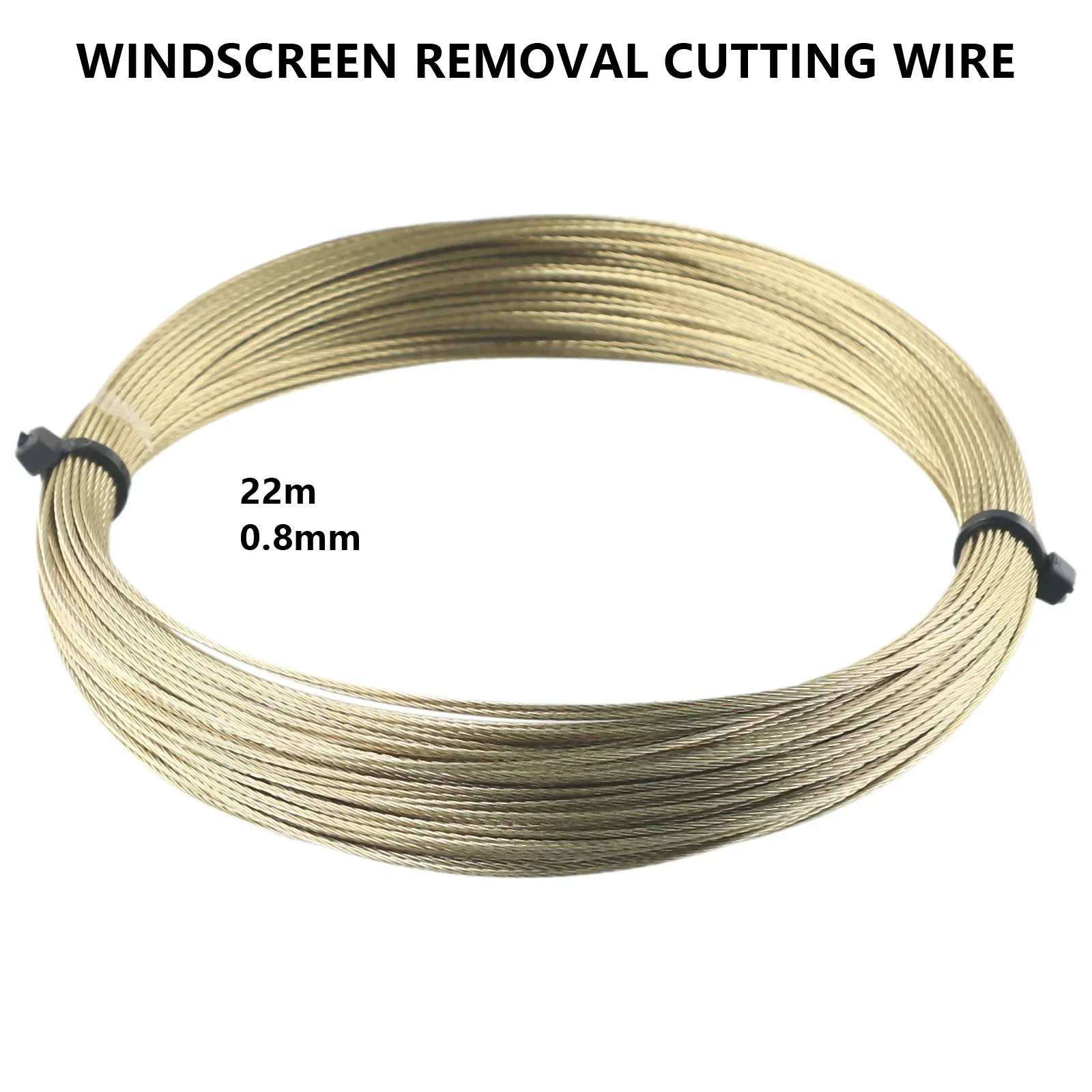Braiding Windshield Cutting Steel Wire Rope Removal Wire 0.8mm 22m Cut Out For Glass Cutting Gold Roll Durable