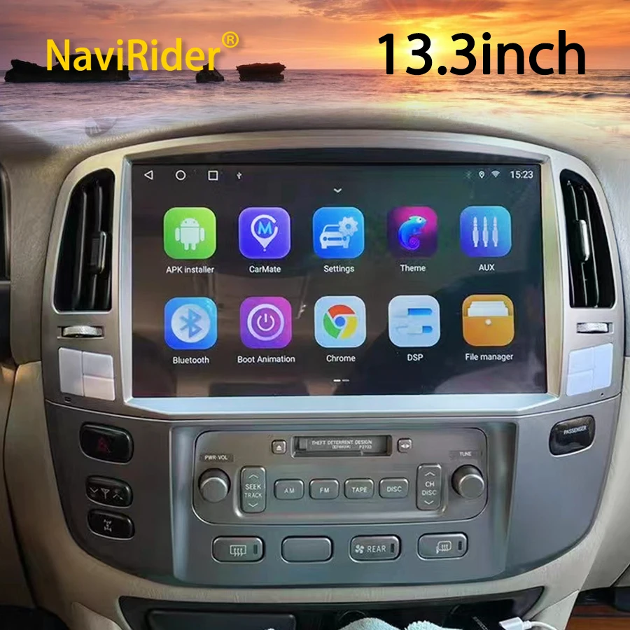 

For Toyota Land Cruiser LC100 for Lexus LX470 13.3-inch Android Navigation Car Radio Video Player Multimedia GPS 128GB CarPlay