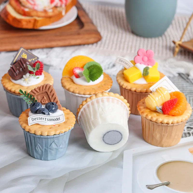 Food Photography Props Food Model Table Decoration 1PC Artificial Fruit Cake Biscuit Fake Food Decoration Photography Pro Food Simulation Cake Model Tea Table Decoration FCYY-MIX1