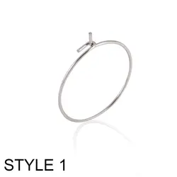20PCS Premium Stainless Steel Large Circle Hoop Earrings - 15MM (STYLE 1 - SILVER COLOR)