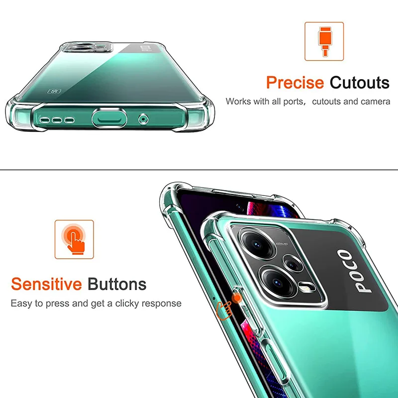 Ultra-Thin Transparent Shockproof TPU Soft Back Phone Case
