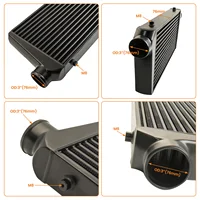 Universal Turbo Intercooler - 600x300x76mm, 3" Inlet/Outlet, Black - Image 6