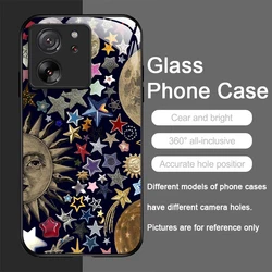Luxury Retro Style Stars and Moon Y2K Tempered Glass Phone Case - Moto Edge 50 Neo 5G (PT - P1009T1)