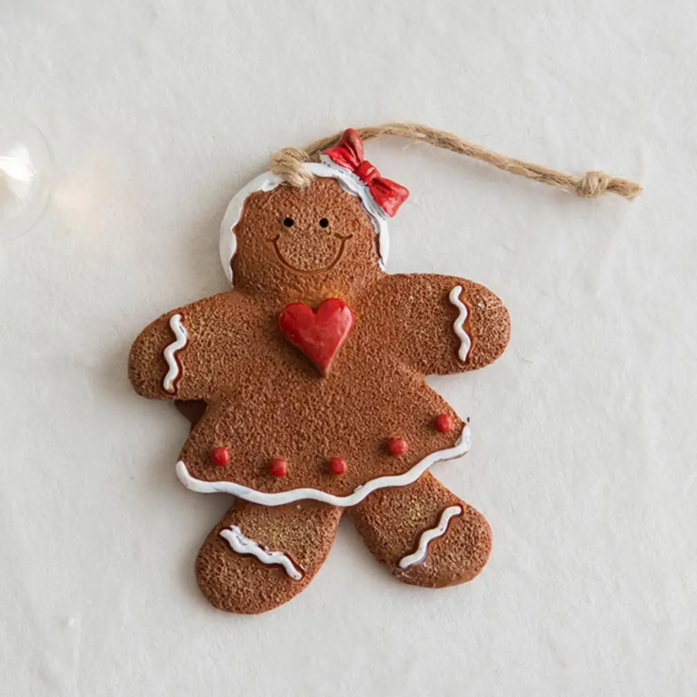 

Яркие праздничные украшения, очаровательное Рождественское украшение из смолы в виде пряника, праздничное украшение для рождественской елки, подвеска с подвеской