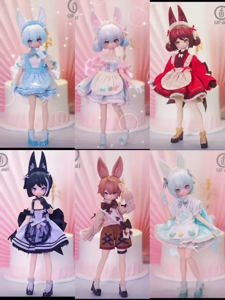 Blind Box Ufdoll Bjd 6 Punti Kawaii Toys Mystery Boxes Sorpresa Modello Da Collezione Cartoon Halloween Xmas Toys For Friends Gift