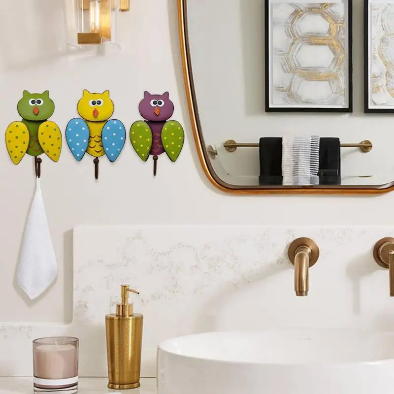 

Creative Owl Wall Hooks Holder Heavy Duty Owl Shape Wall Mounted Organizer Keychain Decorative Hooks For Home Decor Bedroom Wall