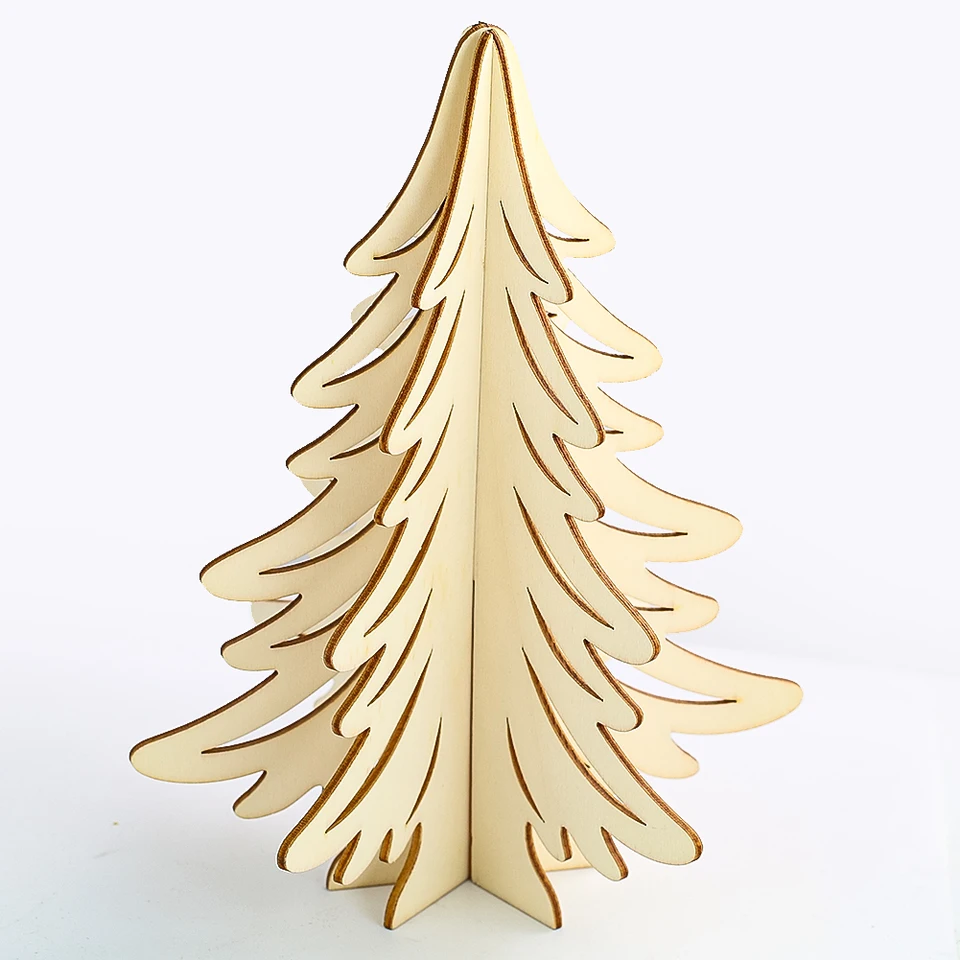 Arbre de Noël en bois 3D, bricolage, art, peinture, artisanat, découpes,  arbre de Noël rustique, centres de table à la maison, embellissements  décoratifs de Noël - AliExpress, image size:960x960