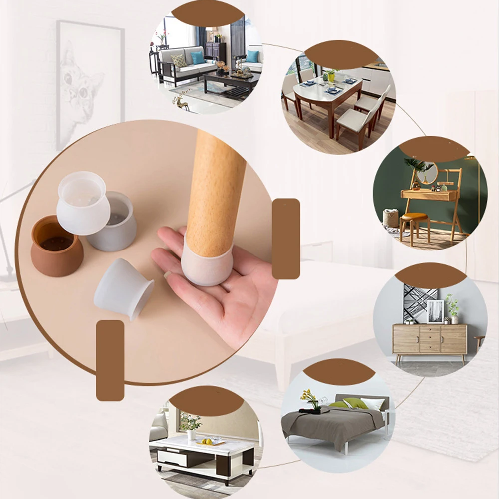 Chair Leg Caps Chair Leg Protector Furniture Foot Protector Furniture Leg Pads Furniture Foot Pads Furniture Leg Caps Rubber Furniture Feet Pads Furniture Feet 16 Pcs/lot Silicone Chair Table Foot Cover Protector Furniture Feet Round/Square Chair Legs Covered with Felt Silicone