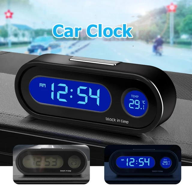 Mini Electronic Car Clock Time Watch Auto Clocks Car Styling Accessories Luminous Thermometer LCD Backlight Digital Display