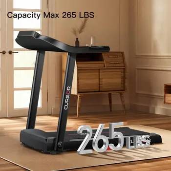 Home Folding Treadmill with Pulse Sensors, 2.5 HP Quiet Brushless, 7.5 MPH, 265 lbs Capacity 2