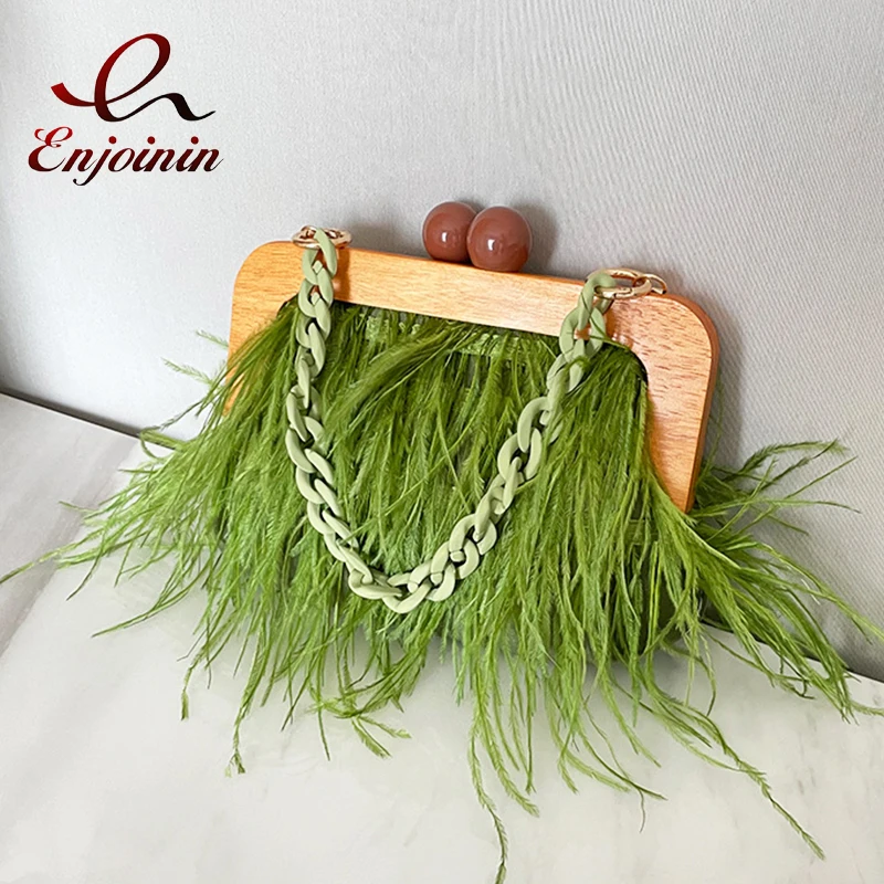 

Вечерний Клатч из страусиного пера, Свадебная вечерняя сумка, дизайнерские акриловые сумочки на цепочке и сумочки для женщин, сумка через плечо в форме ракушки