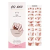 16/20Tips Semi-Cured Gel Nail Wraps Flash Solid Adhesive Waterproof Long Lasting DIY Gel Nail Stickers UV Lamp Need 1
