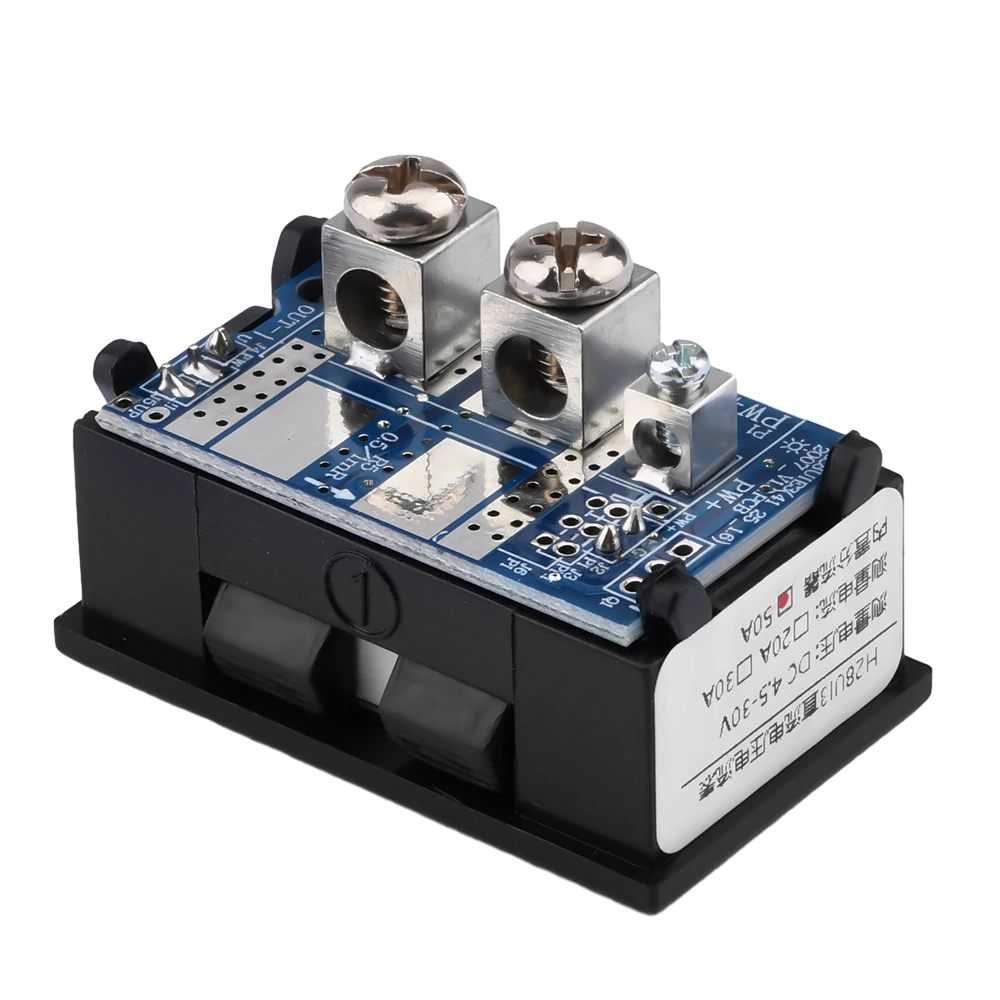 DC4.5-30V 30A 50A 미니 디지털 전압 Ammeter 3 비트 0.28 듀얼 LED 전압 전류 미터 볼트 검출기 테스터 내장 션트