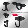 Black Stainless Steel Wall Hook Heavy Duty Fixed Pad Eye Plate Deck Door Buckle U/J-Shaped Heavy Duty Ceiling Mount Hanger 1