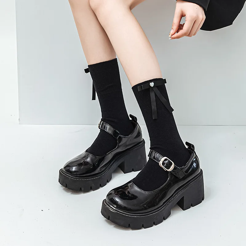 Children Girls Cute JK Lolita Kawaii Pearl Bow Princess Floor Socks Autumn Women Japanese Style Stitch School High Long Socks