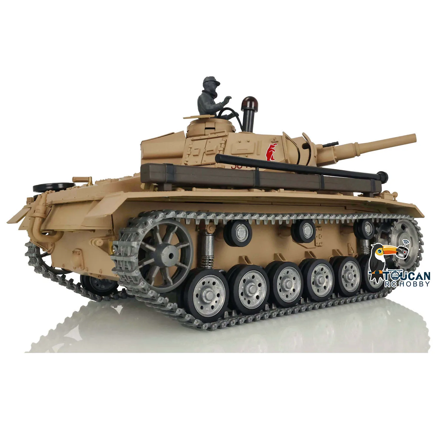 HENG LONG 1/16 7.0 커스텀 팬저 III H RTR RC 탱크 3849 메탈 트랙 휠 스틸 스프로킷 휠 BB 슈팅 옐로우 TH17369