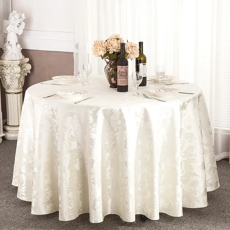 

160/180/200CM Thick Luxury Jacquard Rectangular Table Linen Cloth Round Tablecloth Cover For Hotel Wedding Birthday Party Event