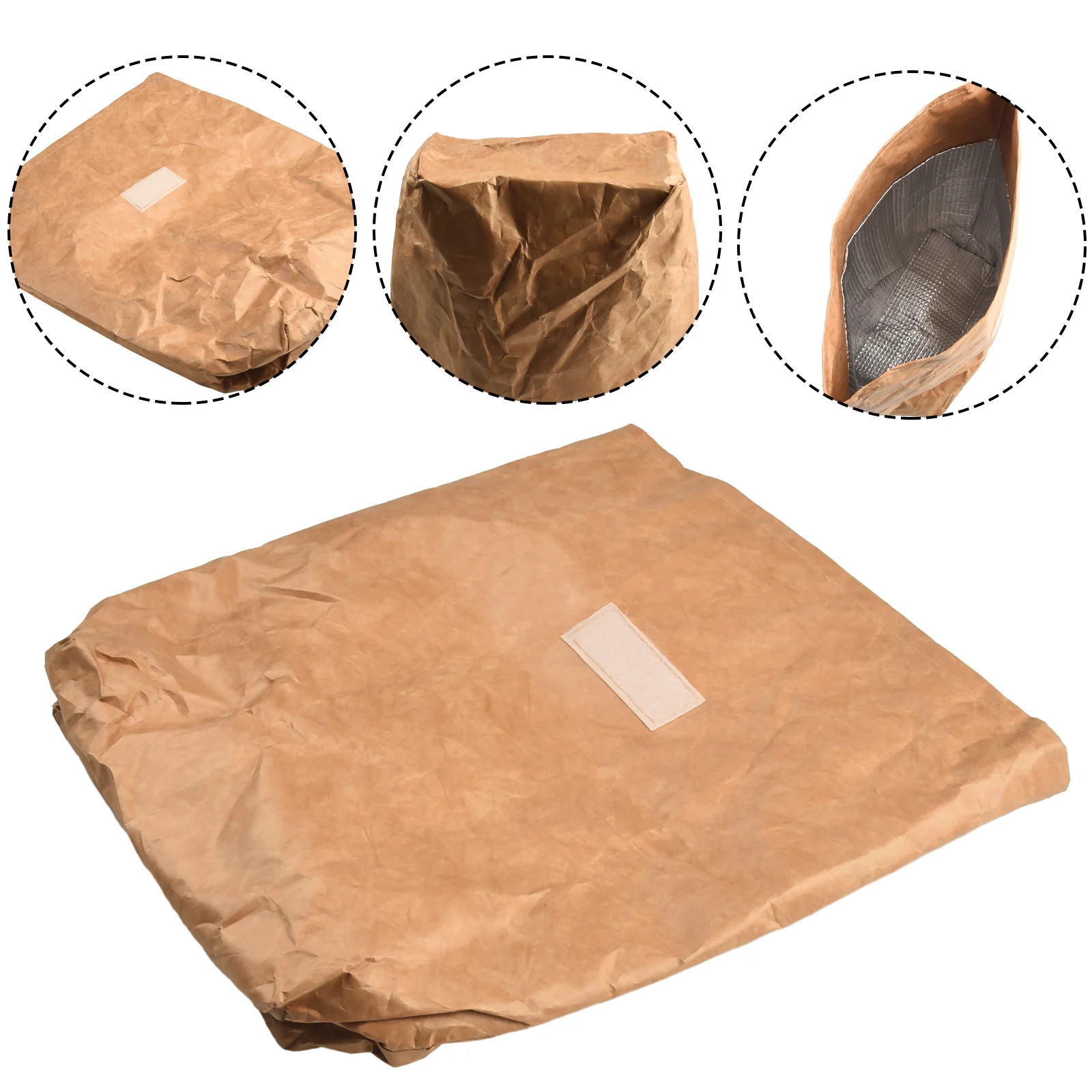 

Kitchen Storage & Organization Waterproof Tightly Food Bag Picnic Thermal Insulation Kraft Paper + 3mm PE Foam Lunch Bag 1pc