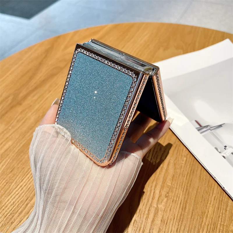 Luxury Diamond Glitter Shockproof Case - Folding Hard Plating Plastic Cover