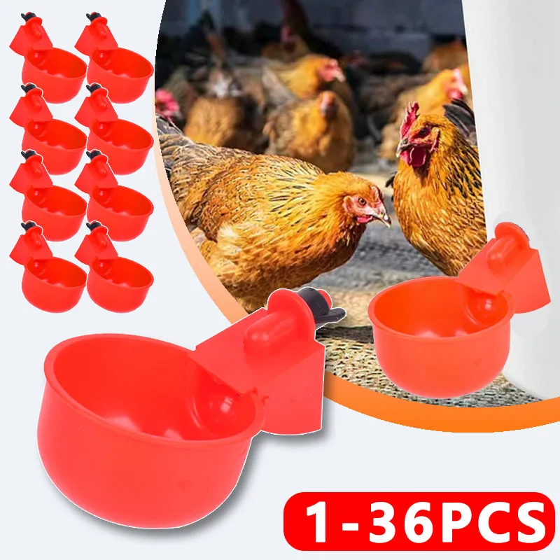 Abbeveratoio Automatico Per Polli - Set Da 20 Pezzi, Con Valvola A Galleggiante, In Materiale ABS Rosso
