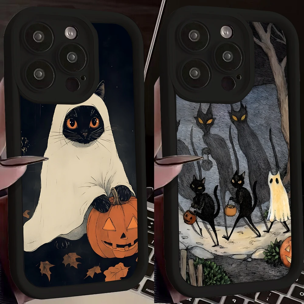 Charming Halloween Cat Phone Case - Creative & Festive Design