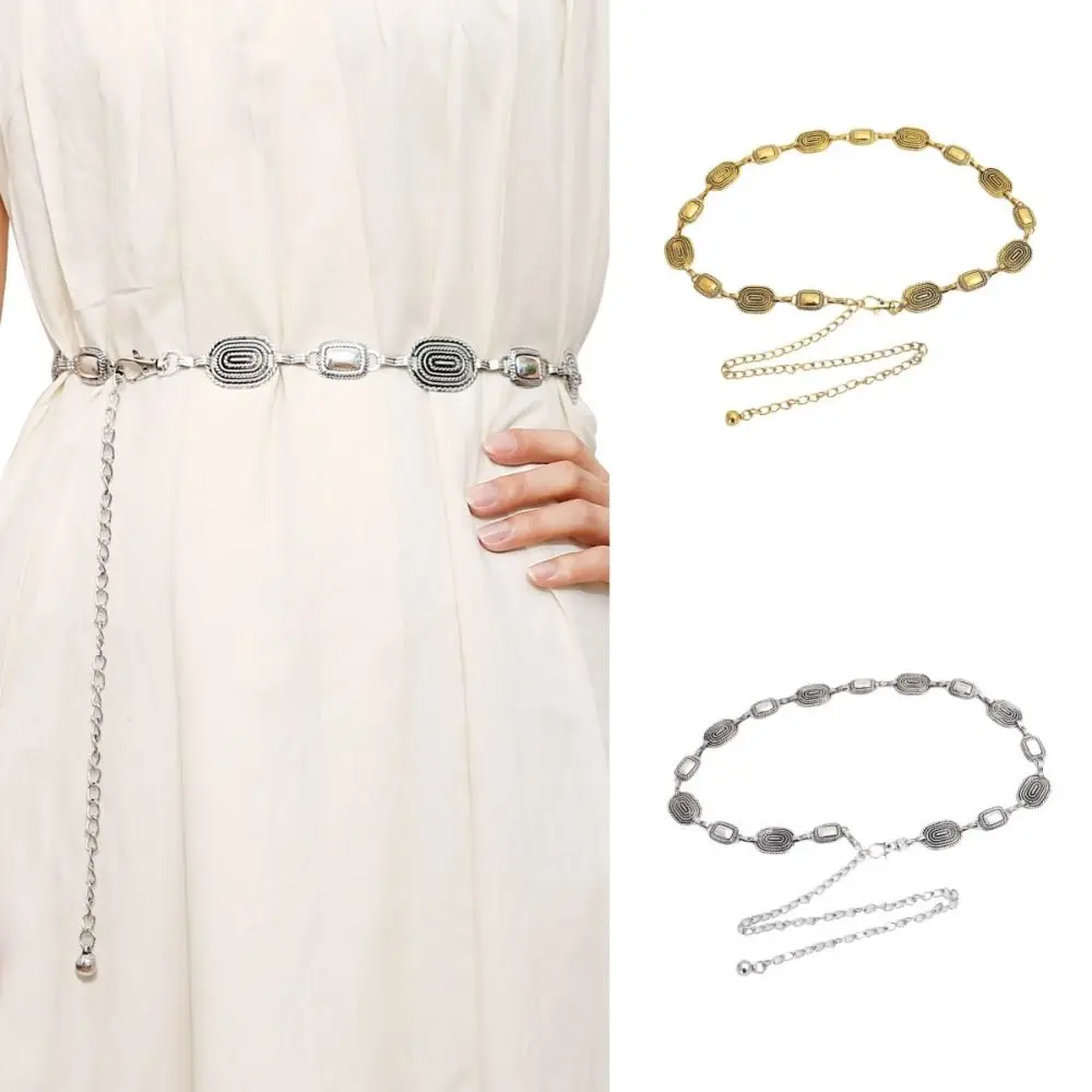 

Bohemia Style Metal Belly Belt Elegant Oval Shape Tassel Body Necklace Korean Jewelry Metal Waist Chain Lady