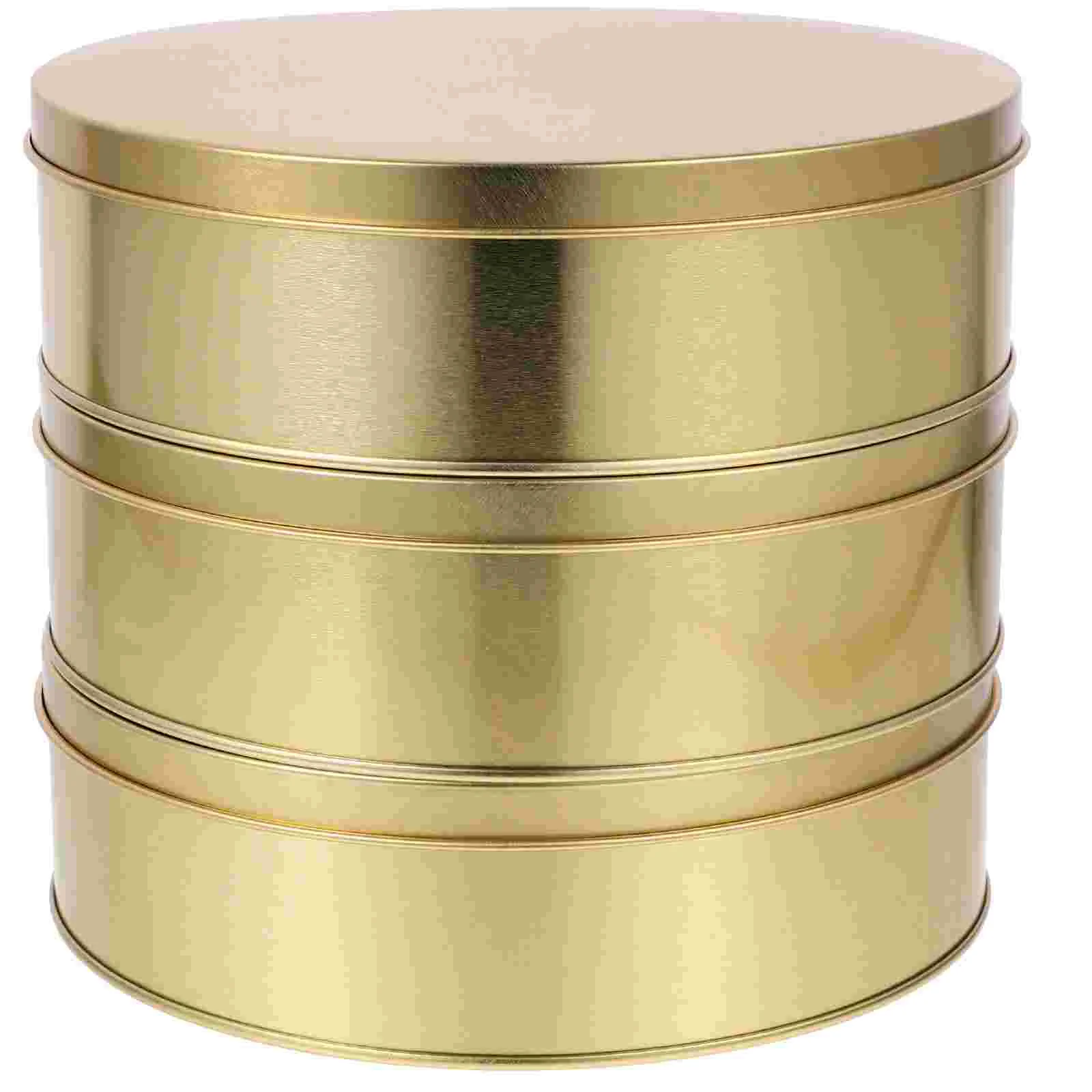 

Tinplate Can Be Put into The Oven Cake Iron Box 65 Inch Candy Biscuit Packaging Round Cookie Containers Tins Festival Jar