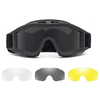 Explosion Proof Shooting Tactical Goggles Anti-impact CS War Game Airsoft Paintball Hunting Mounteering Goggles Glasses