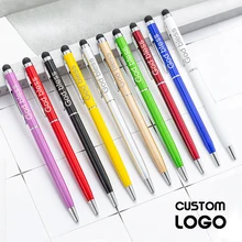 

New Customized LOGO Metal Capacitive Touch Screen Ballpoint Pens Multifunctional Color Gift Pen Handmade Writing Office Supplies