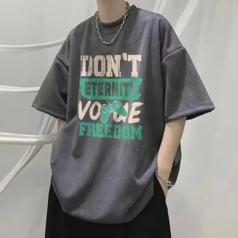 

Oversized Mens Breathable Loose T-shirt Cotton Casual Tops Y2k Clothes Harajuku Short Sleeve Tees Graphic T Shirts New Arrivals