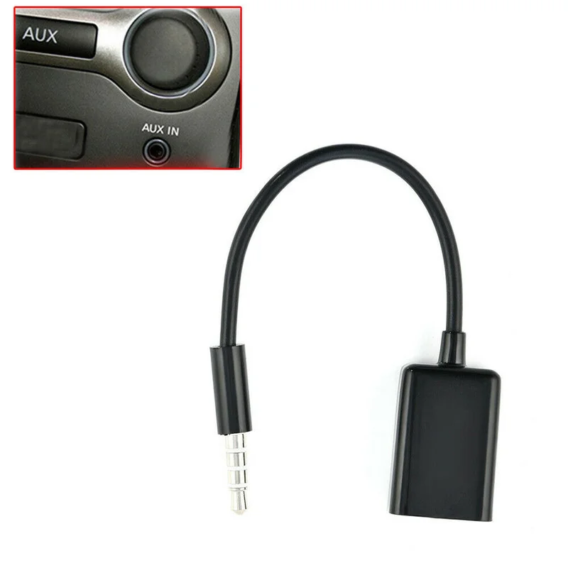 3.5mm Black Male Audio AUX Plug Jack To USB 2.0 Female Converter Adapter Cable Vehicle Navigation MP3 Universal Car Accessories