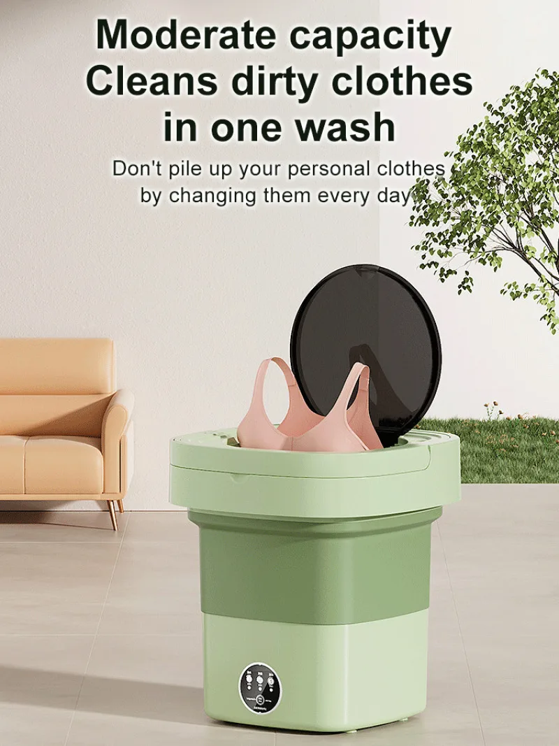 Home Fully Automatic Mini Washing Machine Portable Folding Travel Underwear Socks Washing Machine - Image 4