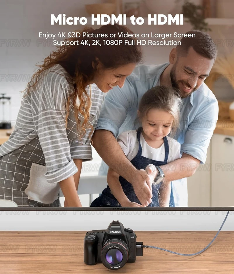 Mikro HDMI na hdmi-compatible lanko bovdenu 4K HDR oblouk pro Staň se profesionálem hrdina malina pi 4 sony A6000 nikon joga 3 pro kamera mikro HDMI šňůra