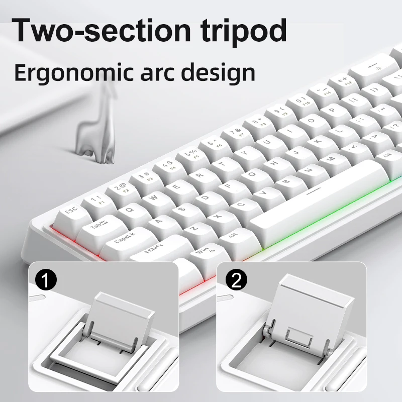 Wired Keyboard 60% Mini Portable RGB for Office Gaming
