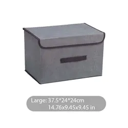 Foldable Gray Fabric Storage Box (Large Size G601B)